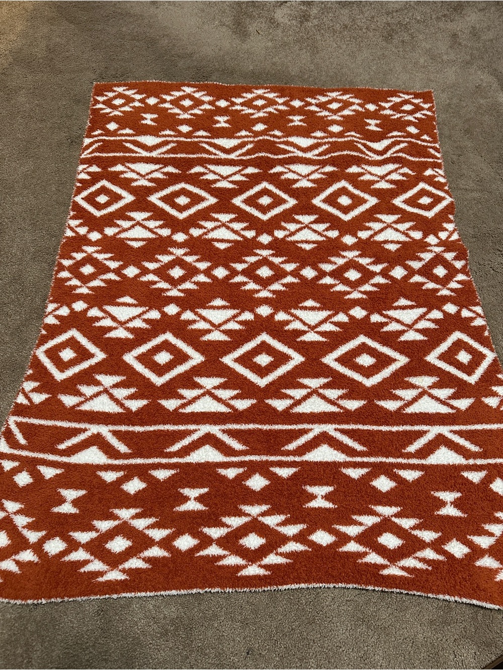 Receiving Blanket - Rust Geometric Pattern